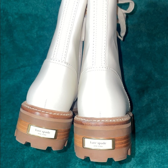 Kate Spade Merritt Lug leather Combat Boots NWOT - Picture 3 of 14